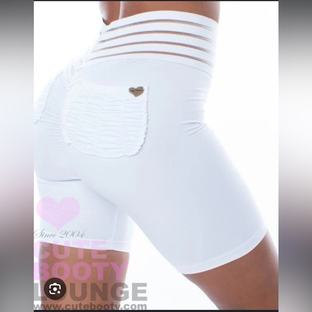 Cute Booty Lounge White Bike Shorts